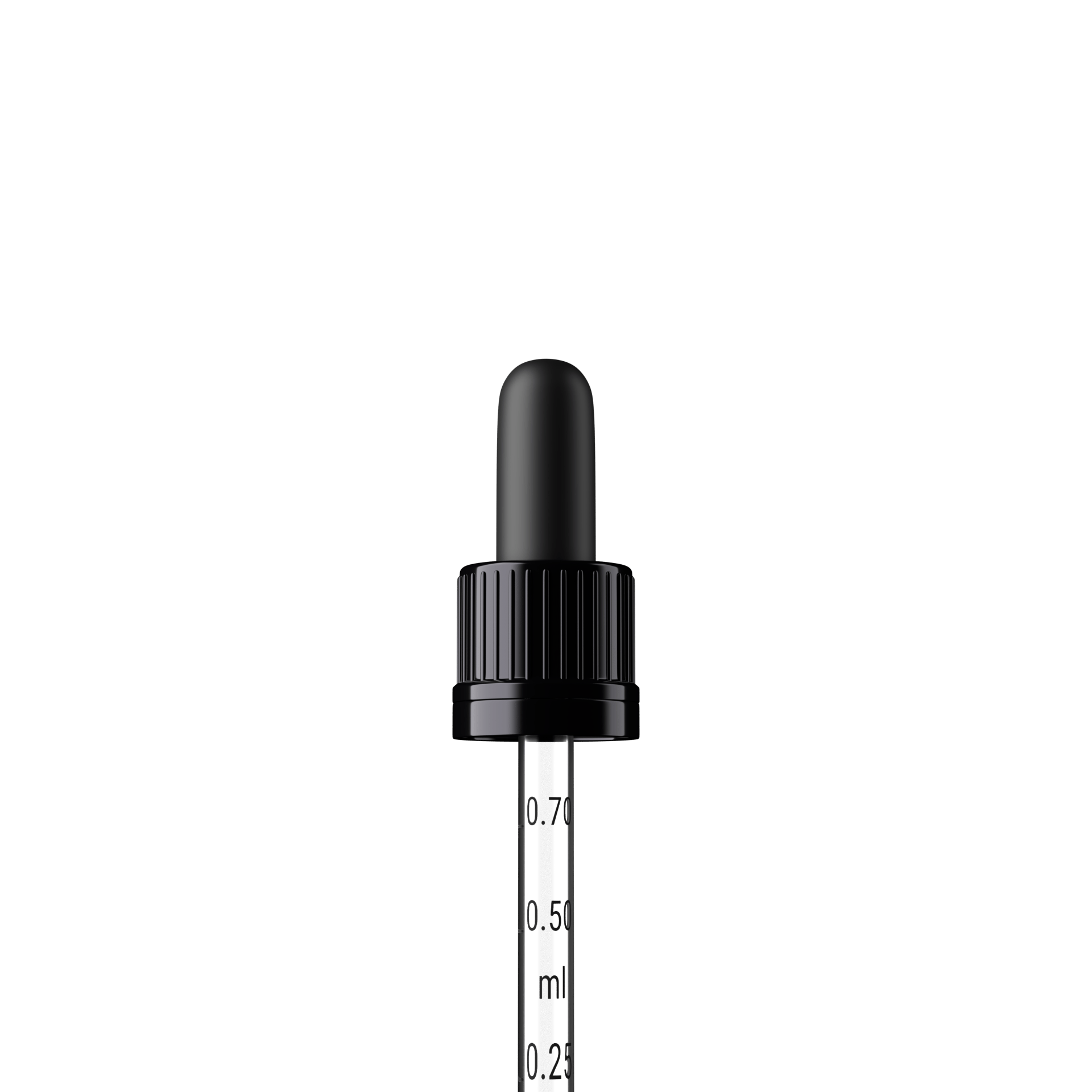 Oswego Pipette, TE, DIN18, black, TPEs, dose 1.0 ml, conical tip (Orion 30) grad. b-A02