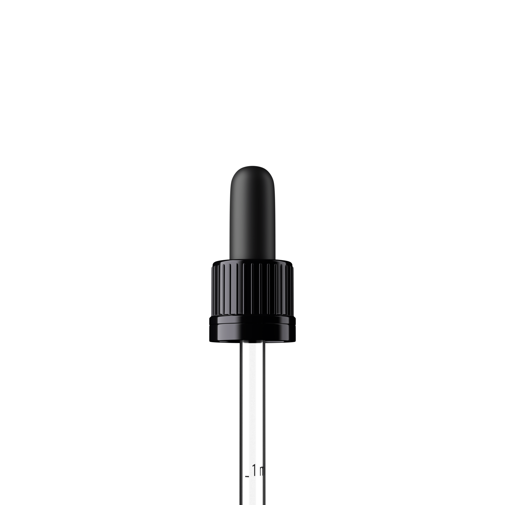 Oswego Pipette, TE, DIN18, black, TPEs, dose 1.0 ml, conical tip (Orion 50/60-106) grad. b-A02