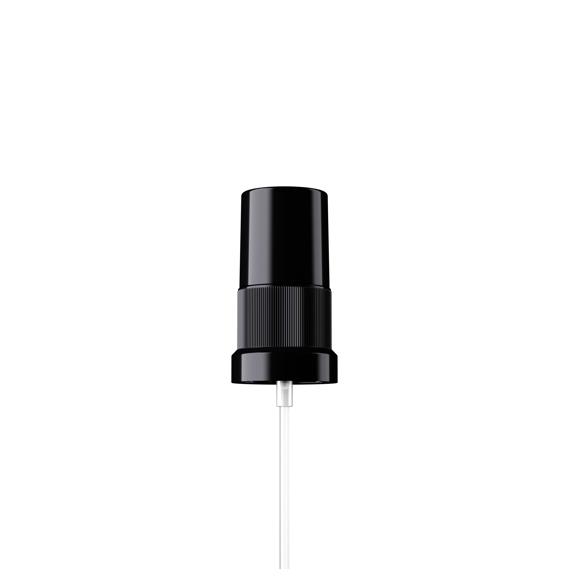 Taupo Spray cap, DIN18, PP, black, dose 0.14 ml, black overcap (Orion50/60-106)