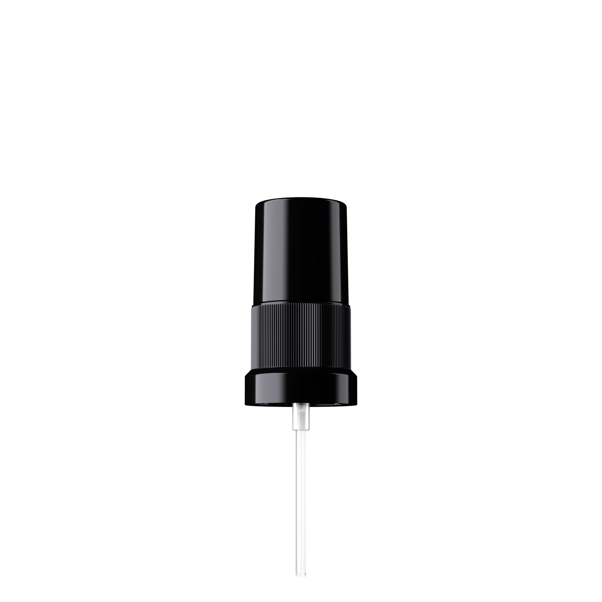 Taupo Spray cap, DIN18, PP, black, dose 0.14 ml, black overcap (Orion 5)