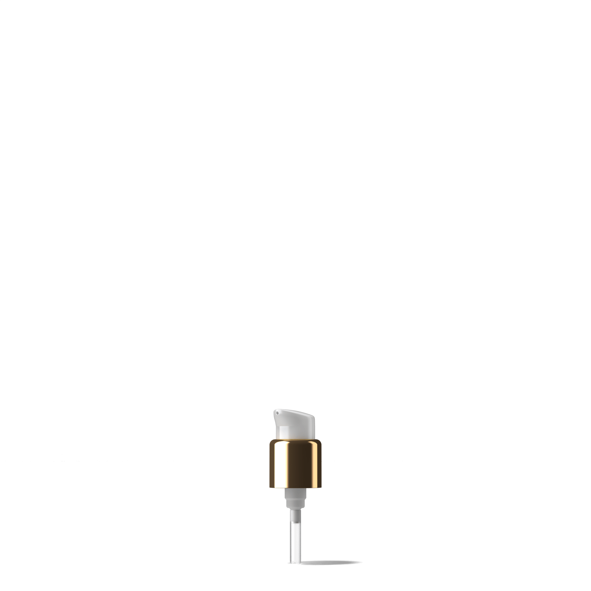 Mekong Pump cap, 18/400, PP/metal, gold, dose 0.15 ml, twist-lock (Alhena 30)