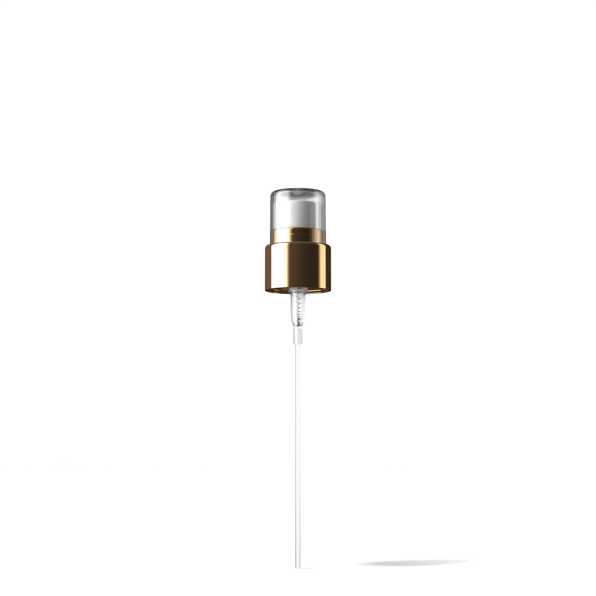 Como Spray cap, 24/410, PP/metal, gold, dose 0.20 ml, transparant overcap (Draco 200)
