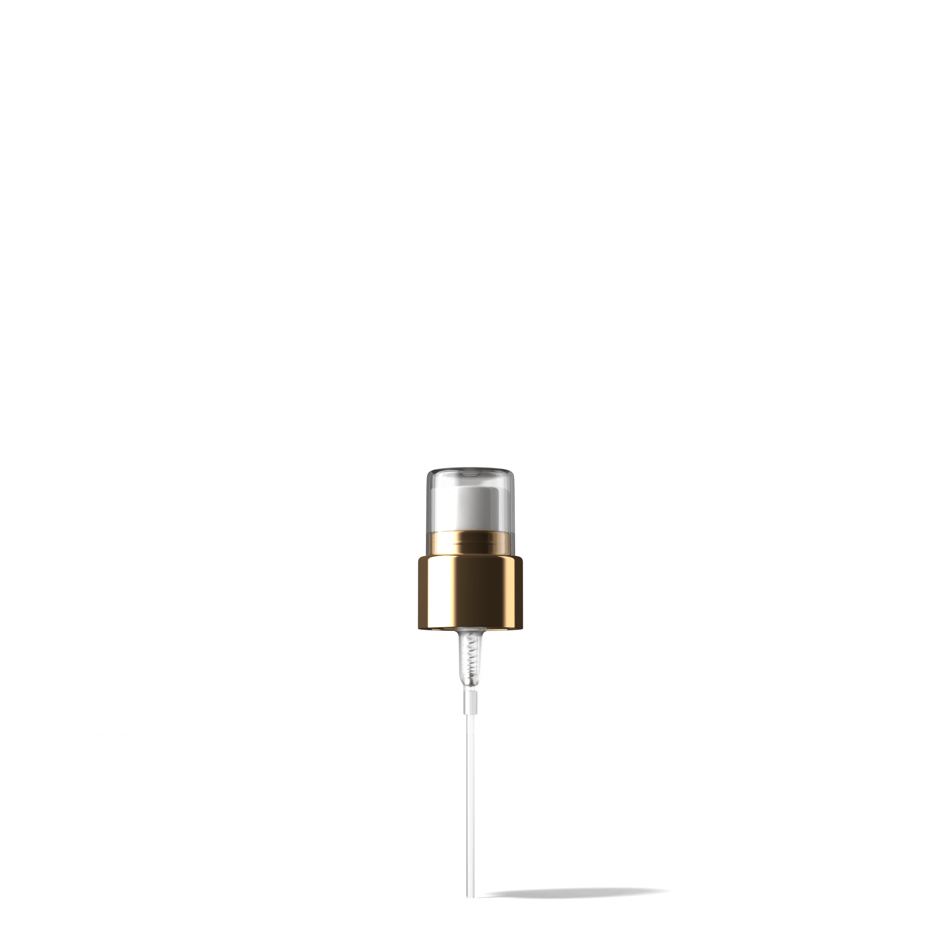 Como Spray cap, 24/410, PP/metal, gold, dose 0.20 ml, transparant overcap (Virgo 50)