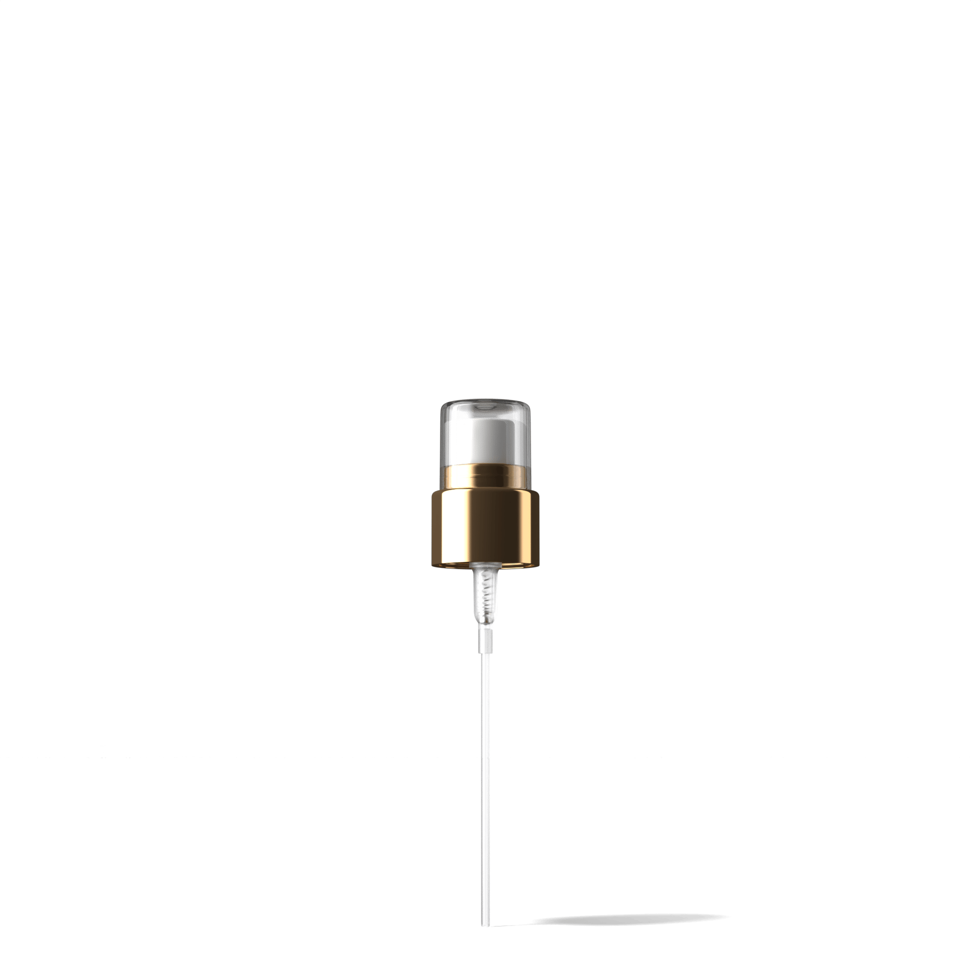 Como Spray cap, 24/410, PP/metal, gold, dose 0.20 ml, transparant overcap (Virgo 100)