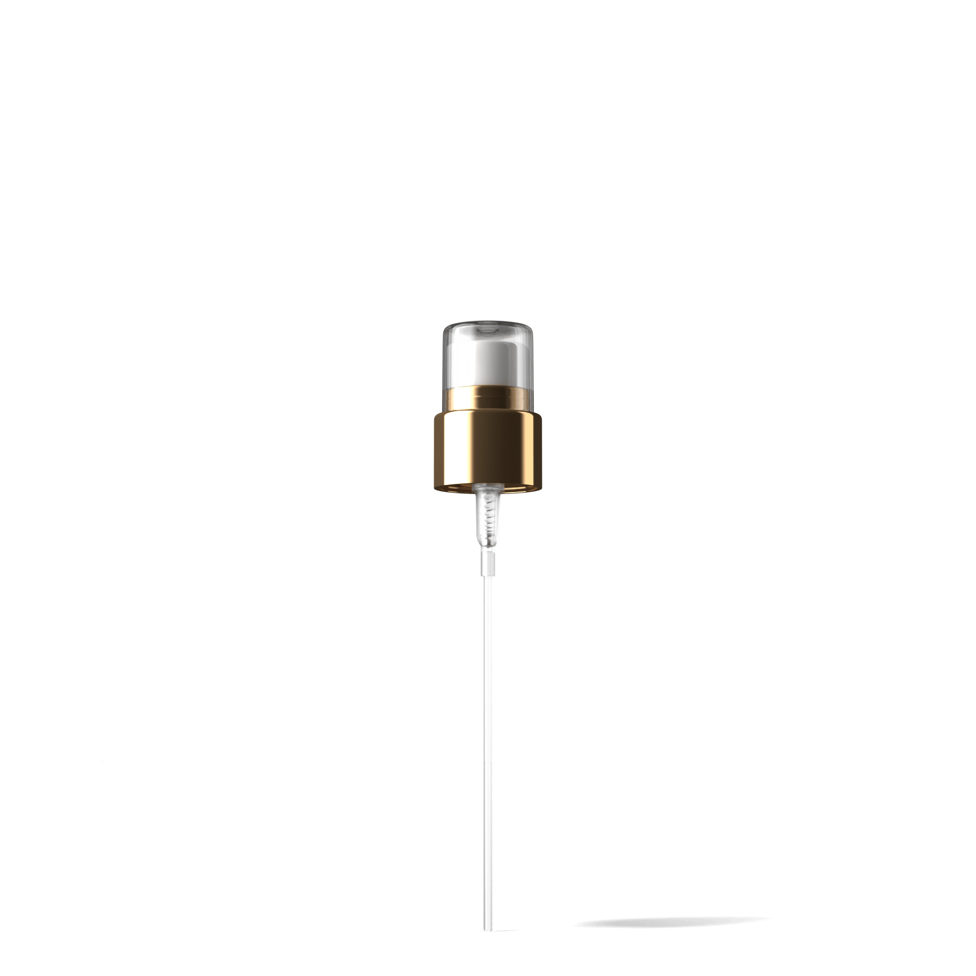 Como Spray cap, 24/410, PP/metal, gold, dose 0.20 ml, transparant overcap (LIN237/CAP250)