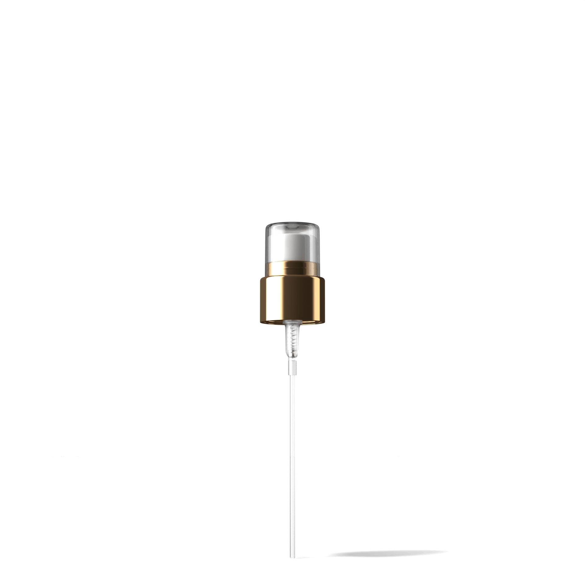 Como Spray cap, 24/410, PP/metal, gold, dose 0.20 ml, transparant overcap (Draco 120)
