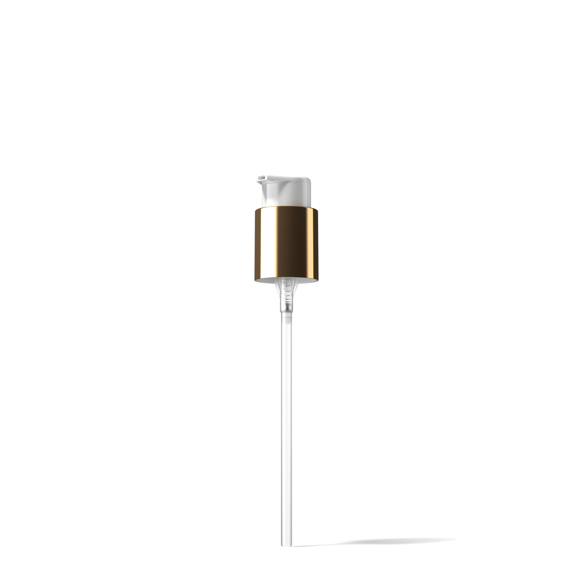 Lotion pump PZL 24/410, PP/metal, gold shiny collar, dose 0.25ml, twist-lock (Laurel/Luna 200)