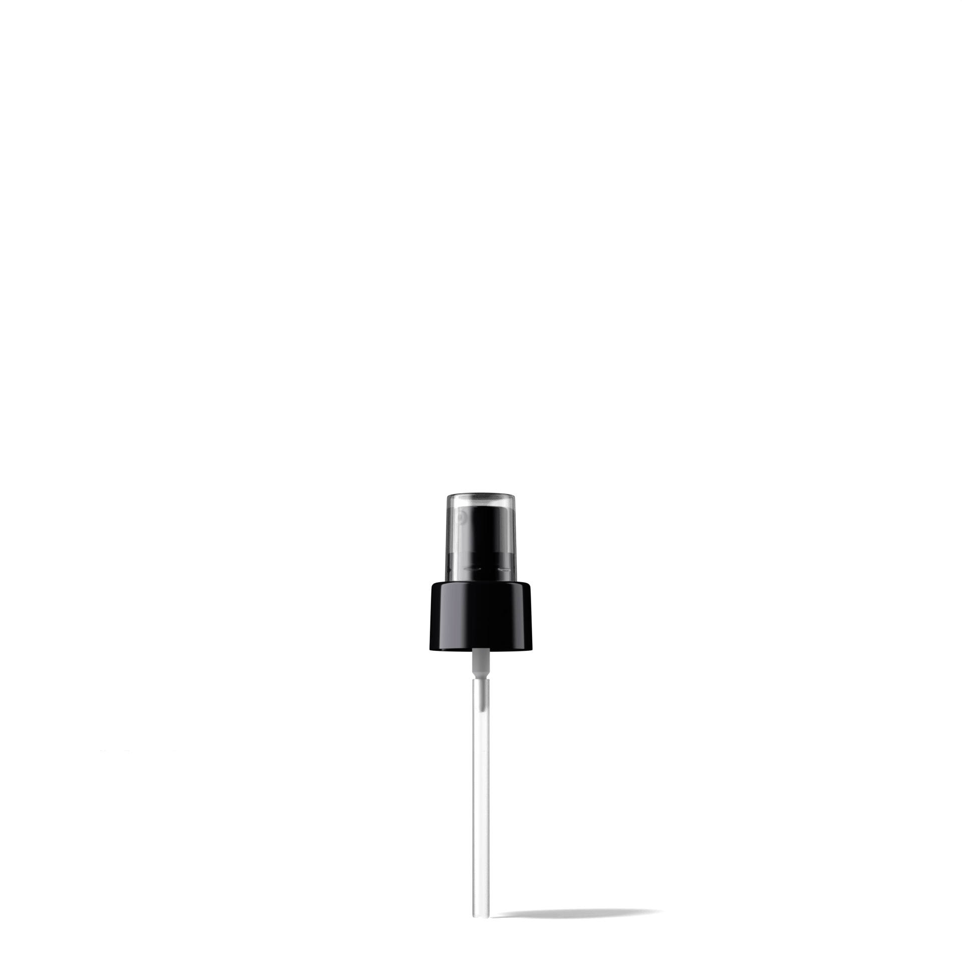Neva Pump cap, 24/410, PP black, dose 0.19 ml, transparent overcap (Virgo 50)