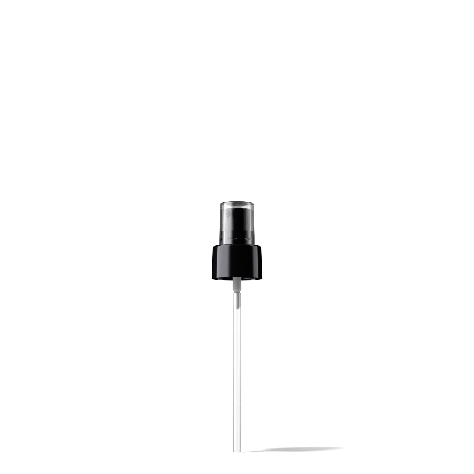 Neva Pump cap, 24/410, PP black, dose 0.19 ml, transparent overcap (Virgo 100)