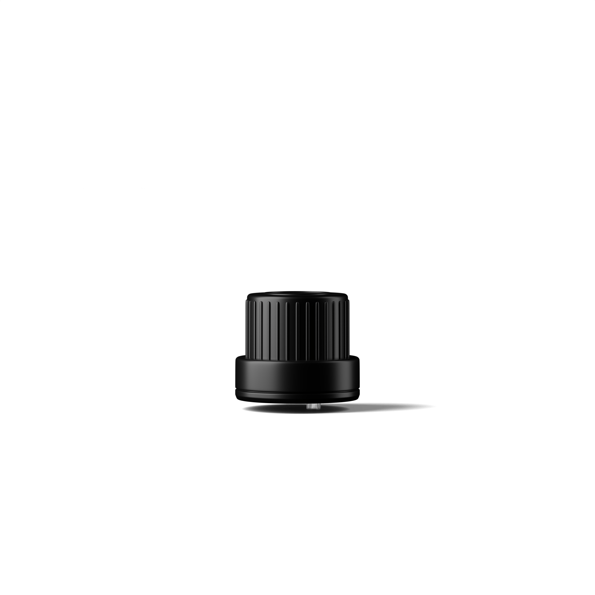 Atlas Dropper cap, TE, DIN18, PP, black, natural vertical dropper 1.0 mm (Orion)