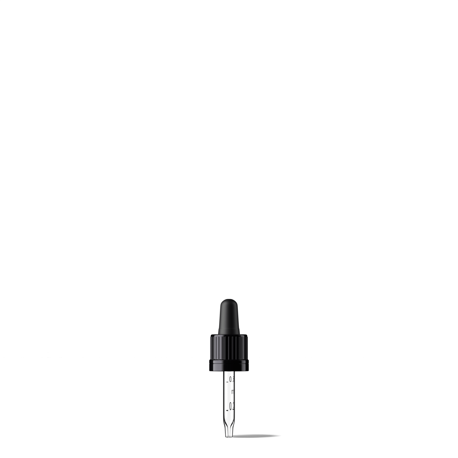 Oswego Pipette, TE, DIN18, black, TPEs, dose 0.7 ml, conical tip (Orion 5) grad. b-A01