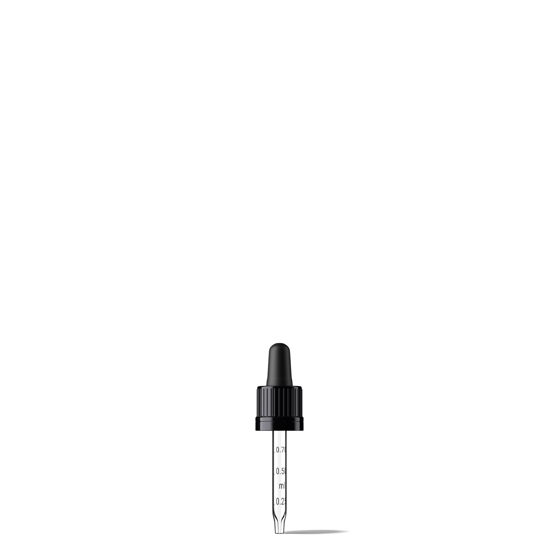 Oswego Pipette, TE, DIN18, black, TPEs, dose 0.7 ml, conical tip (Orion 10) grad. b-A01