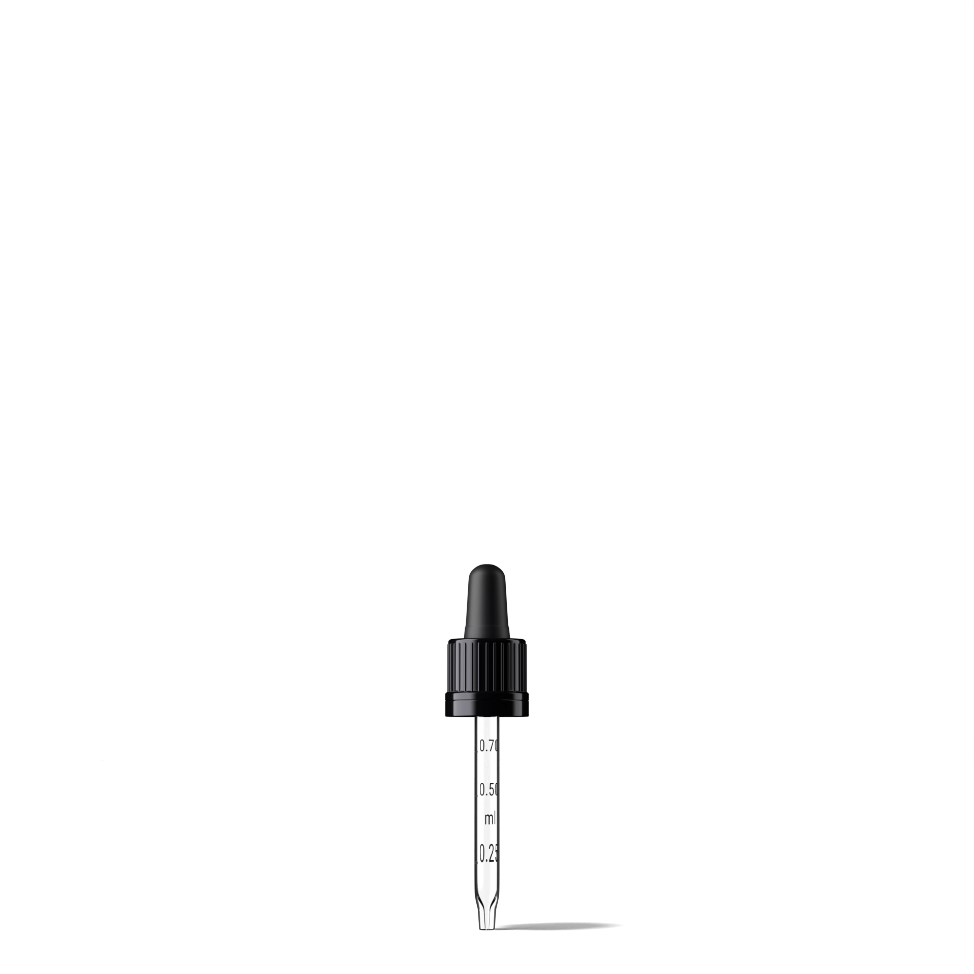 Oswego Pipette, TE, DIN18, black, TPEs, dose 0.7 ml, conical tip (Orion 20) grad. b-A01