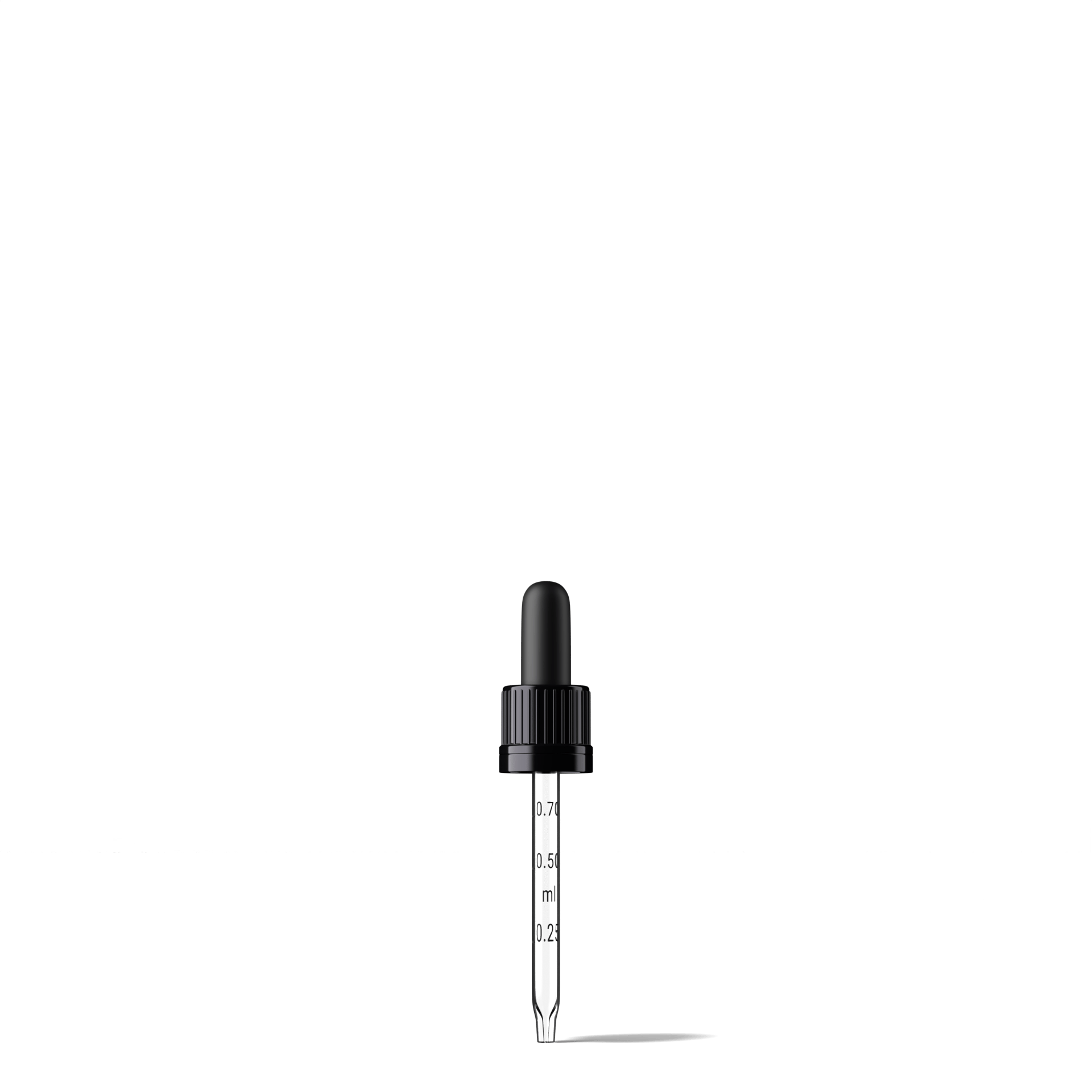 Oswego Pipette, TE, DIN18, black, TPEs, dose 1.0 ml, conical tip (Orion 30) grad. b-A02