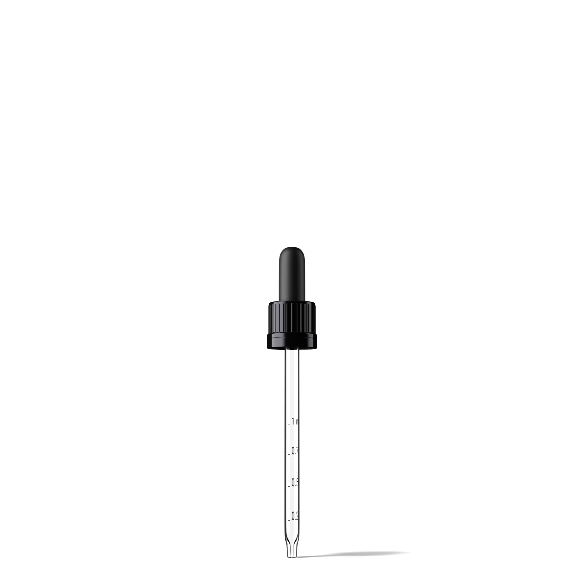 Oswego Pipette, TE, DIN18, black, TPEs, dose 1.0 ml, conical tip (Orion 50/60-106) grad. b-A02