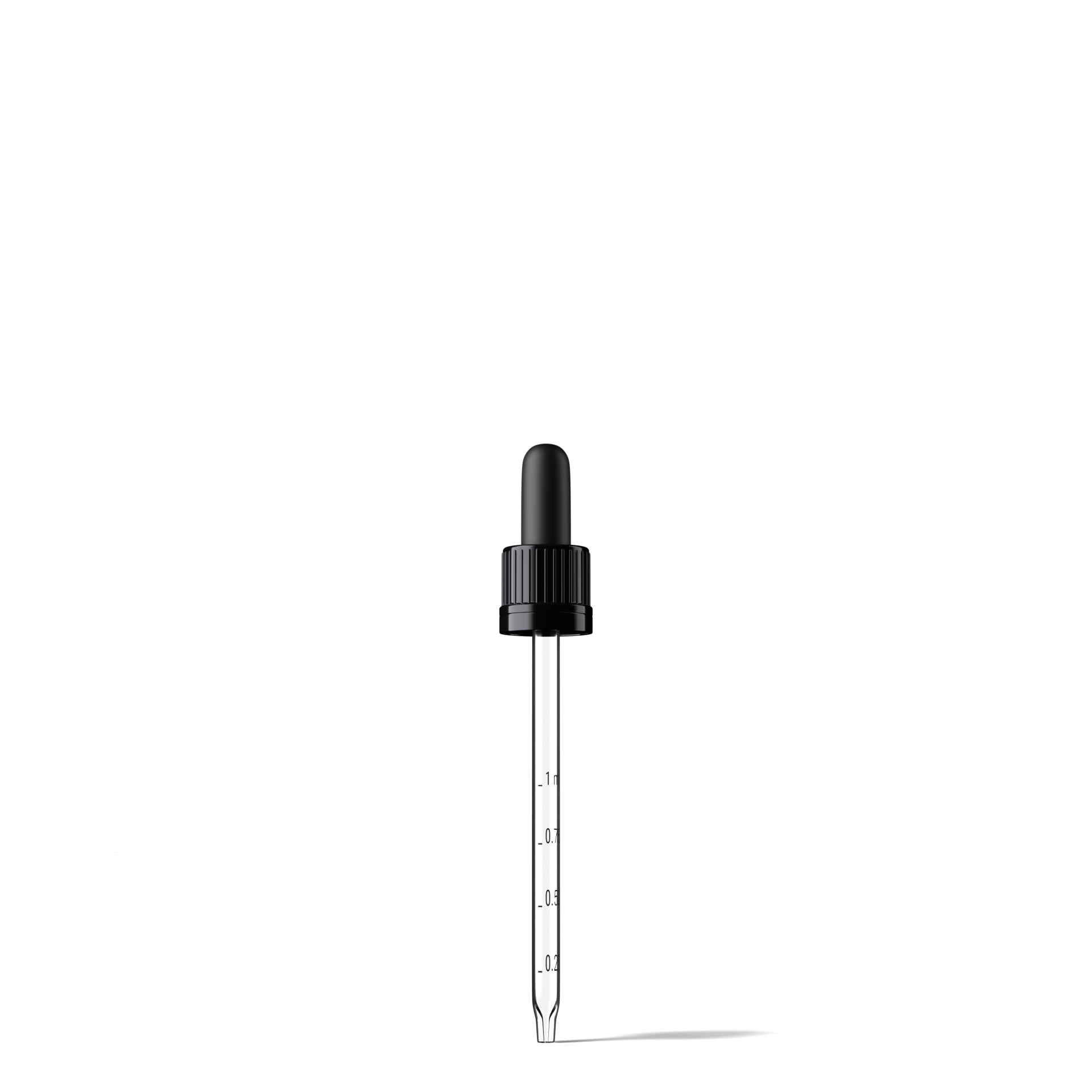 Oswego Pipette, TE, DIN18, black, TPEs, dose 1.0 ml, conical tip (Orion 60-111) grad. b-A02